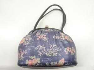 草花模様和装バッグ